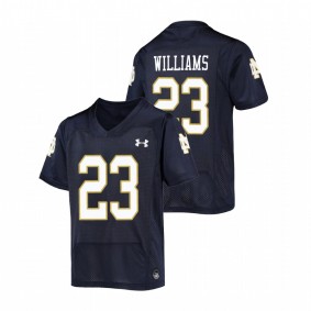 Kyren Williams Notre Dame Fighting Irish Youth Navy Replica Football Under Armour Jersey