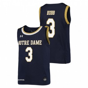 Youth Notre Dame Fighting Irish #3 Navy Prentiss Hubb College Basketball Replica Jersey