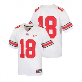 Youth Ohio State Buckeyes Nike #18 White College Football Replica Jersey