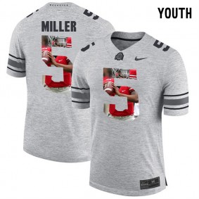 Youth Ohio State Buckeyes Braxton Miller #5 Gray Football Player Pictorital Gridiron Fashion Limited Jersey