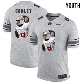 Youth Ohio State Buckeyes Gareon Conley #8 Gray Football Player Pictorital Gridiron Fashion Limited Jersey