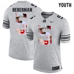 Youth Ohio State Buckeyes Jeff Heuerman #5 Gray Football Player Pictorital Gridiron Fashion Limited Jersey