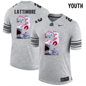 Youth Ohio State Buckeyes Marshon Lattimore #2 Gray Football Player Pictorital Gridiron Fashion Limited Jersey