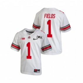 Youth Ohio State Buckeyes Justin Fields White 2021 National Championship Jersey