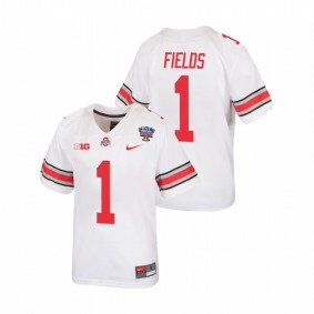 Youth Ohio State Buckeyes Justin Fields White 2021 Sugar Bowl Replica Jersey