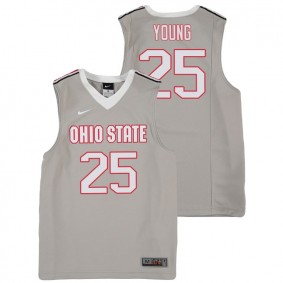 Youth Ohio State Buckeyes College Basketball #25 Gray Kyle Young Replica Jersey