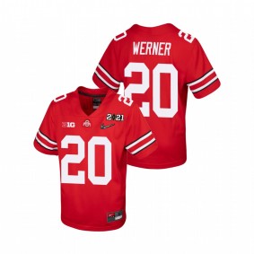 Youth Ohio State Buckeyes Pete Werner Scarlet 2021 National Championship Jersey