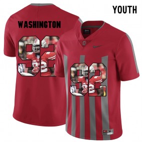 Youth Ohio State Buckeyes Adolphus Washington #92 Red Player Pictorital Fashion Football Jersey