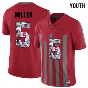 Youth Ohio State Buckeyes Braxton Miller #5 Red Player Pictorital Fashion Football Jersey