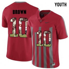 Youth Ohio State Buckeyes CaCorey Brown #10 Red Player Pictorital Fashion Football Jersey