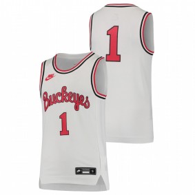 Youth Ohio State Buckeyes Throwback #1 White Replica Jersey