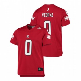 Youth Rutgers Scarlet Knights Noah Vedral Scarlet Replica College Football Jersey