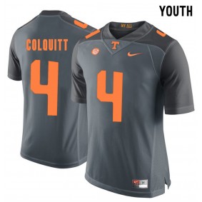 Youth Tennessee Volunteers Football #4 Grey College Britton Colquitt Jersey