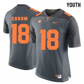 Youth Tennessee Volunteers Football #18 Grey College Jason Croom Jersey