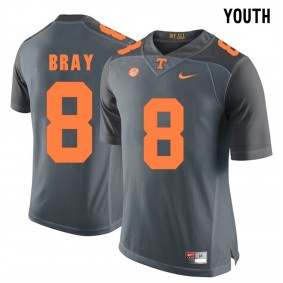 Youth Tennessee Volunteers Football #8 Grey College Tyler Bray Jersey