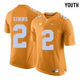 Youth Tennessee Volunteers Football #2 Orange College Matt Simms Jersey