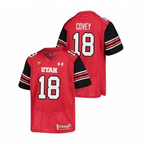 Youth Utah Utes Britain Covey Red Under Armour Replica Football Jersey