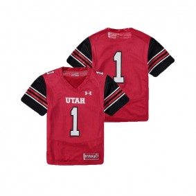 Youth Utah Utes Under Armour #1 Red College Football Finished Replica Jersey