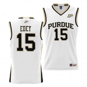 Purdue Boilermakers Zach Edey White #15 NIL Basketball Jersey Lightweight Unisex