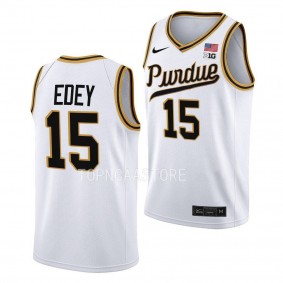 Purdue Boilermakers Rick Mount-Era Zach Edey #15 White Throwback Basketball Jersey