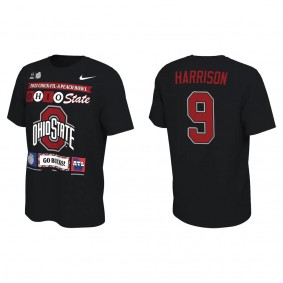 Zach Harrison Ohio State Buckeyes Black College Football Playoff 2022 Peach Bowl Illustrated T-Shirt