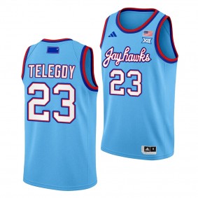 Kansas Jayhawks Zsofia Telegdy Baby Blue #23 DRIP Alternate Jersey 2023-24 Womens Basketball Unisex